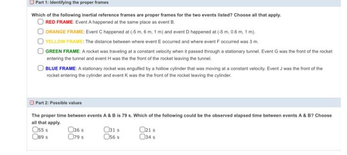 Solved Which of the following inertial reference frames are | Chegg.com