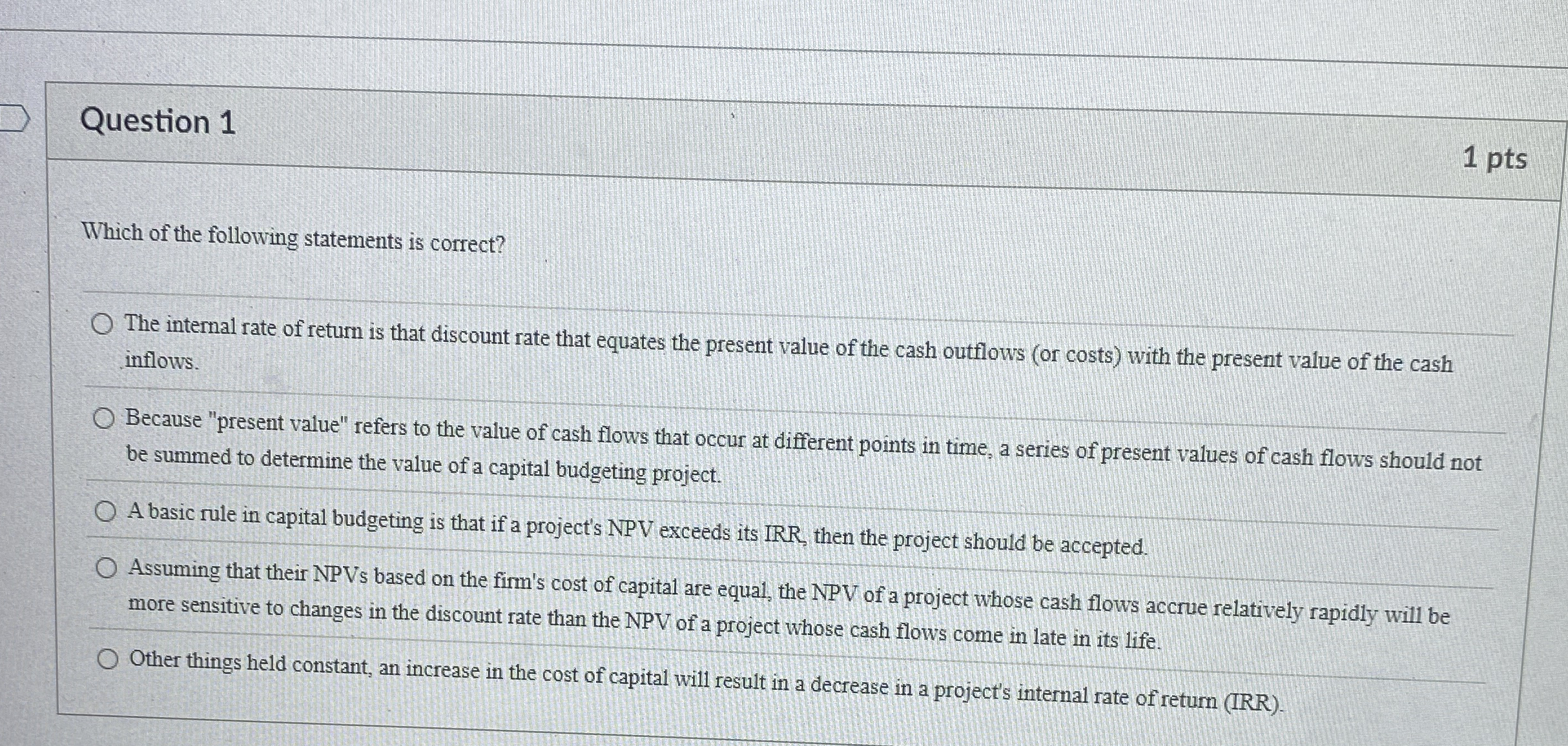 Solved Question Pts Which Of The Following Statements