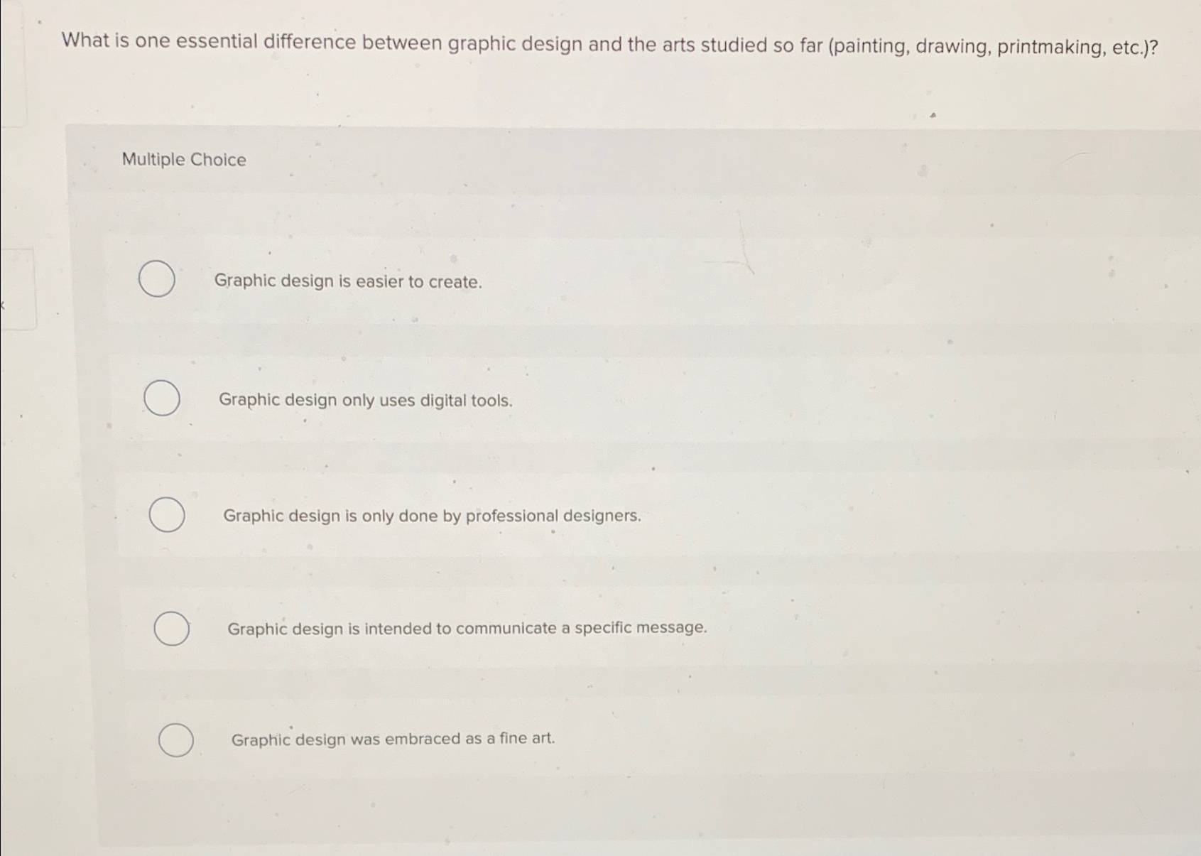 Solved What is one essential difference between graphic | Chegg.com