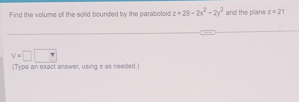 Solved Find The Volume Of The Solid Bounded By The | Chegg.com