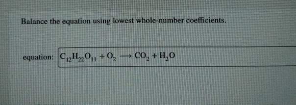 Solved Balance the equation using lowest whole-number | Chegg.com