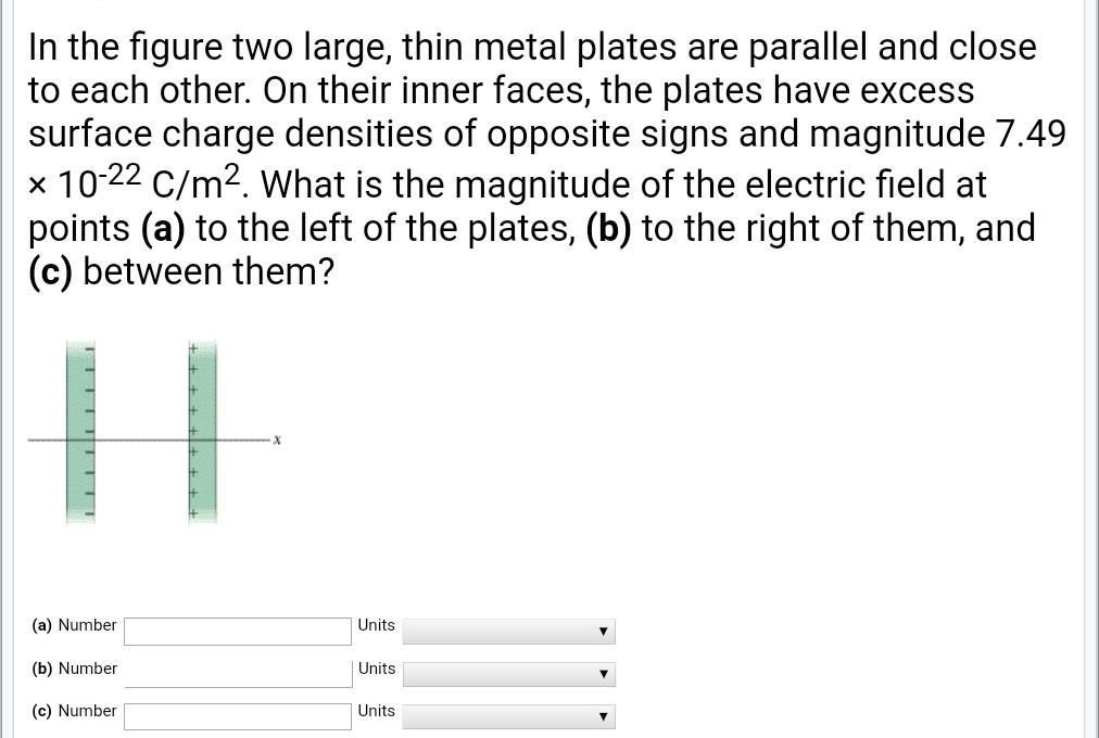 Solved In the figure two large, thin metal plates are
