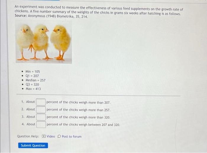 Solved An experiment was conducted to measure the | Chegg.com