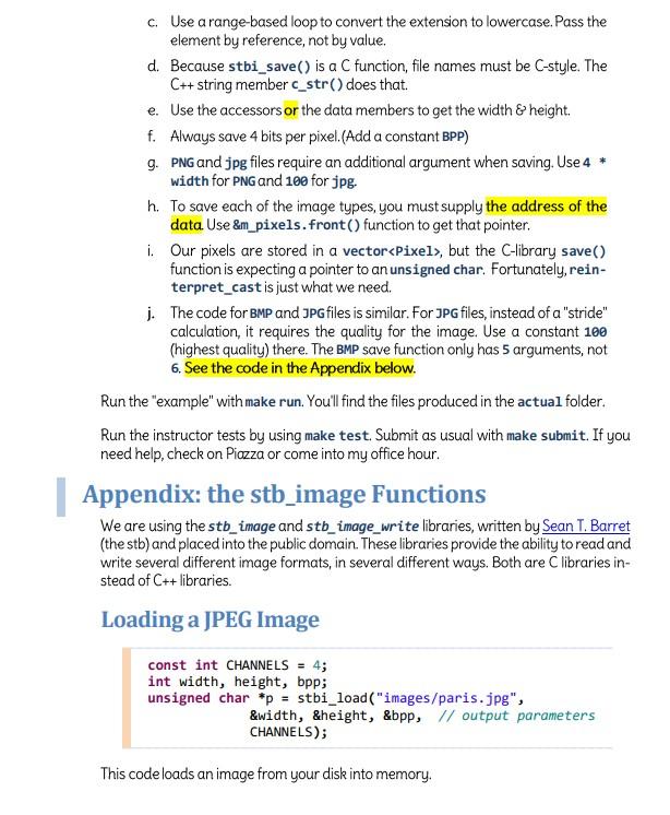 Solved The Image Class P reviously, you used raw pointers, | Chegg.com