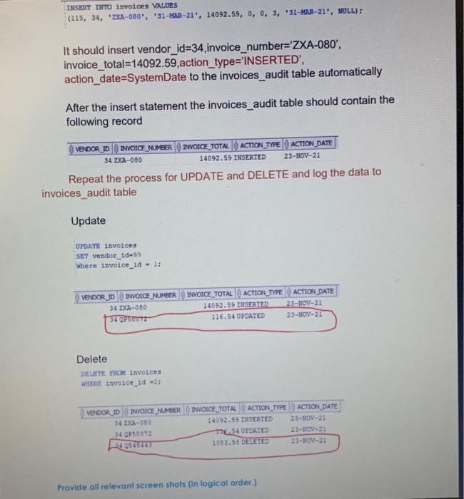 Solved PLI SQL - Triggers (After Trigger) Create a PL/SQL | Chegg.com