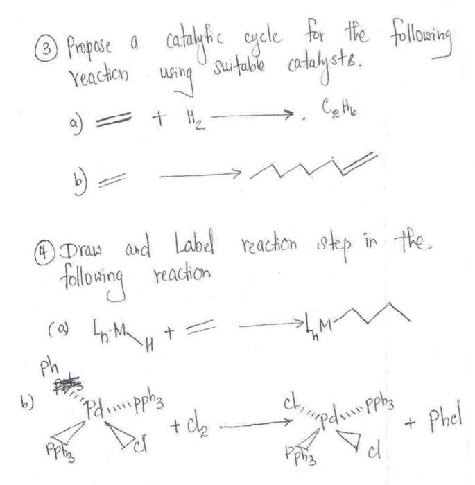 (3) Propose a catalytic cycle for the following | Chegg.com