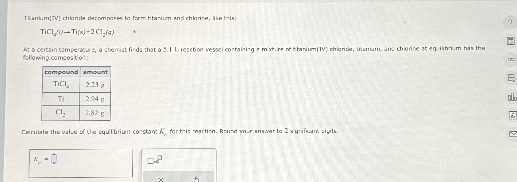 Solved Titanium(IV) ﻿chloride to form titanium