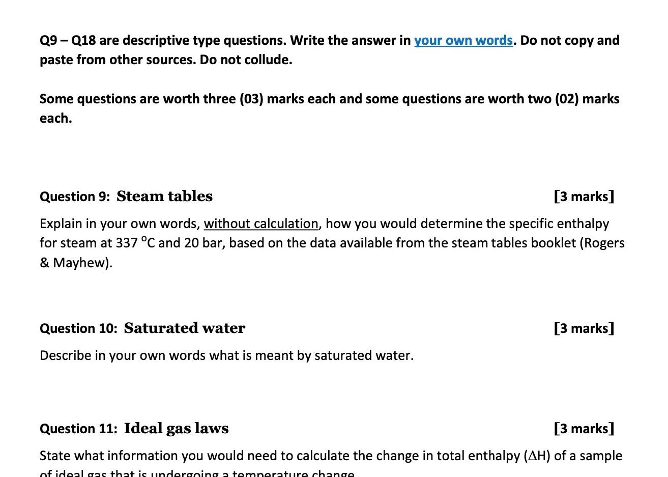 Solved Q9-Q18 are descriptive type questions. Write the | Chegg.com