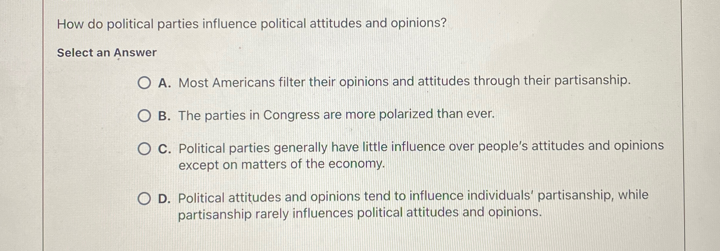 Solved How do political parties influence political