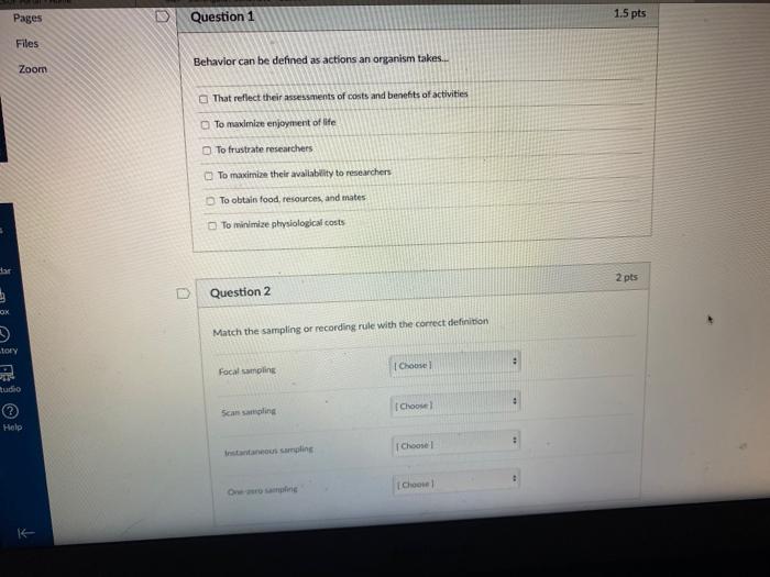 Pages 1.5 pts Question 1 o Files Behavior can be | Chegg.com