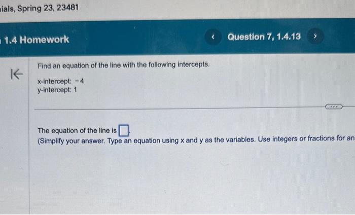 derive the equation of line with x and y intercept