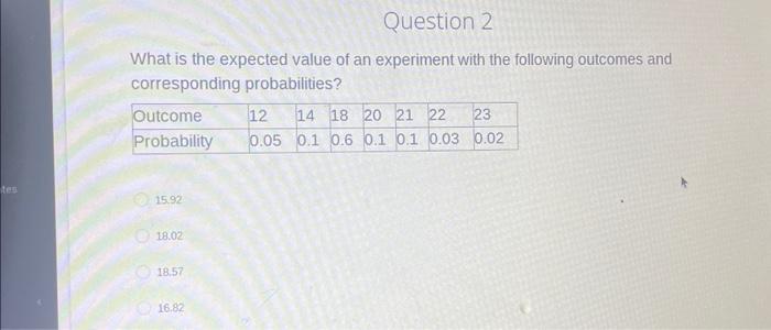 Solved Question 2 What is the expected value of an | Chegg.com