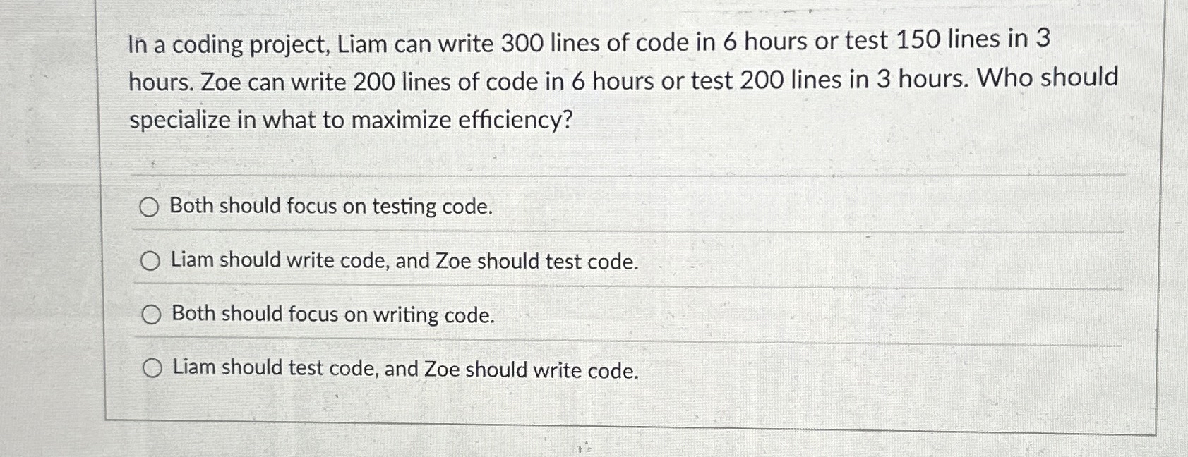 High Quality SOLUTION In a coding project, Liam can write 300 ﻿lines of ...