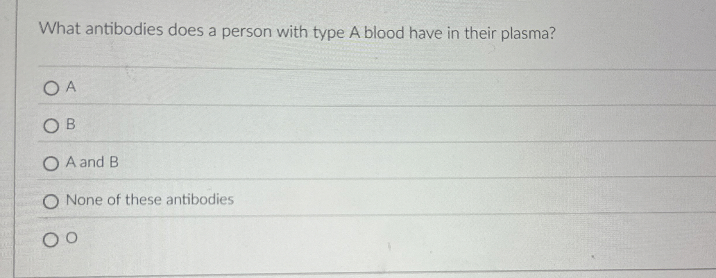 Solved What antibodies does a person with type A blood have | Chegg.com