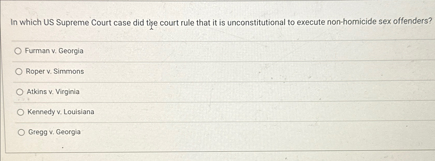 Solved In which US Supreme Court case did tire court rule | Chegg.com