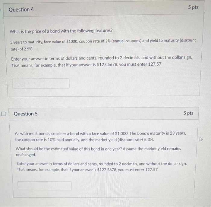 Solved What is the price of a bond with the following | Chegg.com