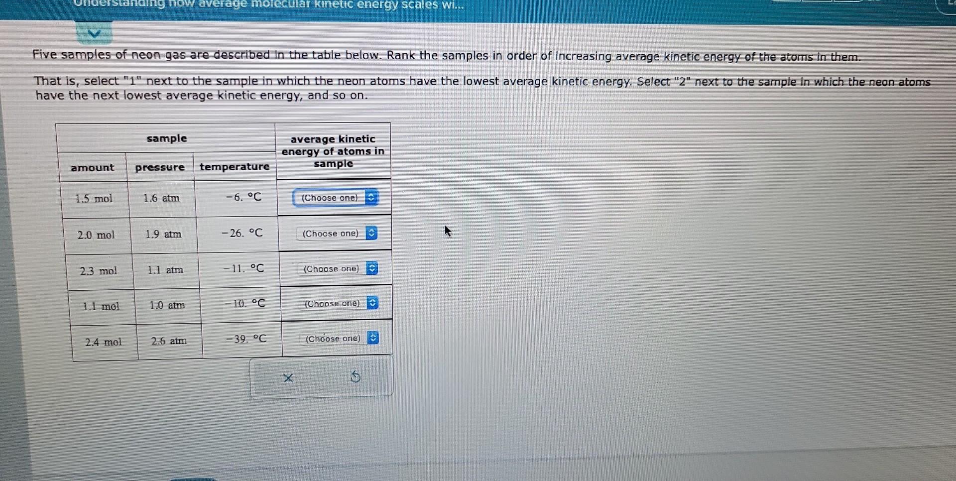 Rank The Gases In Order Of Increasing Average Kinetic Energy