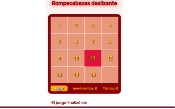 Solved how can i make the 15 puzzle in javascript using the | Chegg.com