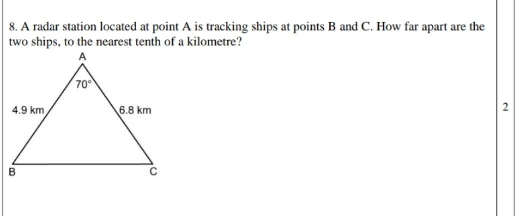 Solved 8. A radar station located at point A is tracking | Chegg.com