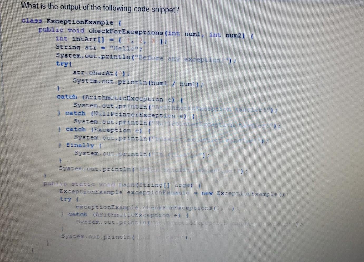 What is the output of the following code snippet? | Chegg.com