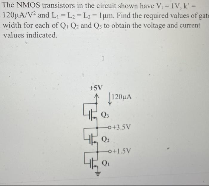 Solved The NMOS transistors in the circuit shown have Vt=1