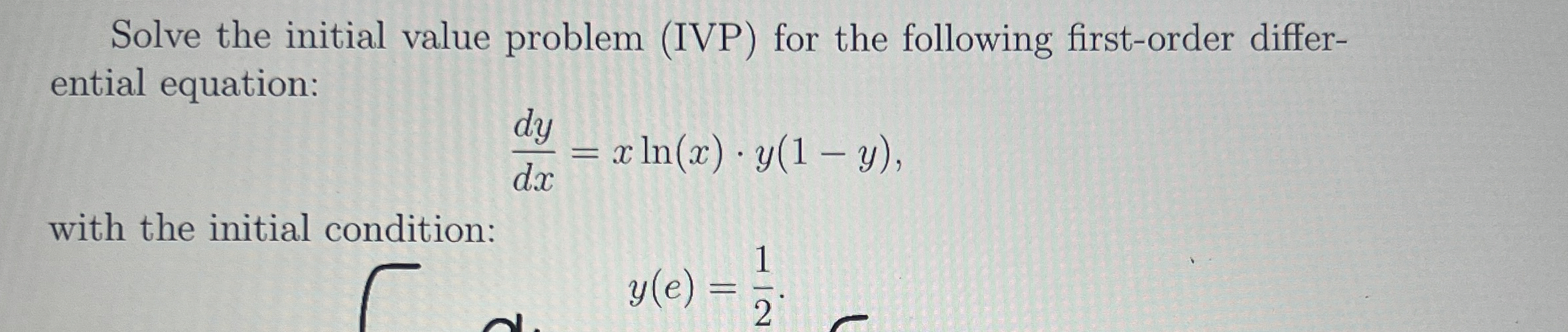 Solved Solve the initial value problem (IVP) ﻿for the | Chegg.com