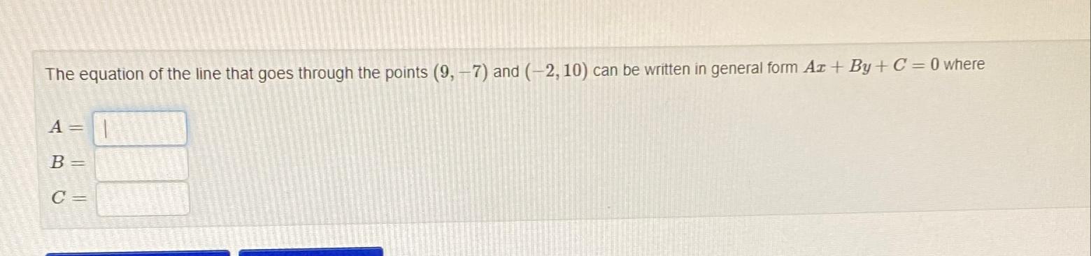 Solved The equation of the line that goes through the points | Chegg.com