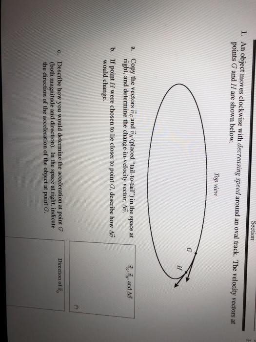 Solved Section: 1. An Object Moves Clockwise With Decreasing | Chegg.com