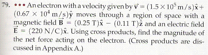 Solved An electron with a velocity given by v = (1.5 times | Chegg.com