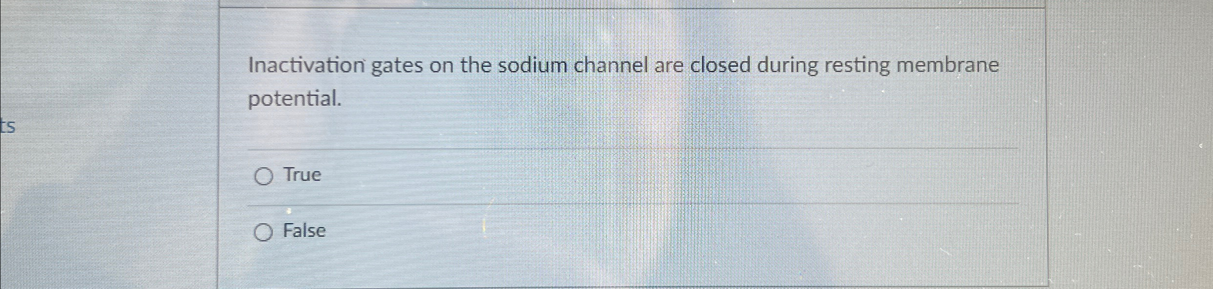 Solved Inactivation gates on the sodium channel are closed | Chegg.com