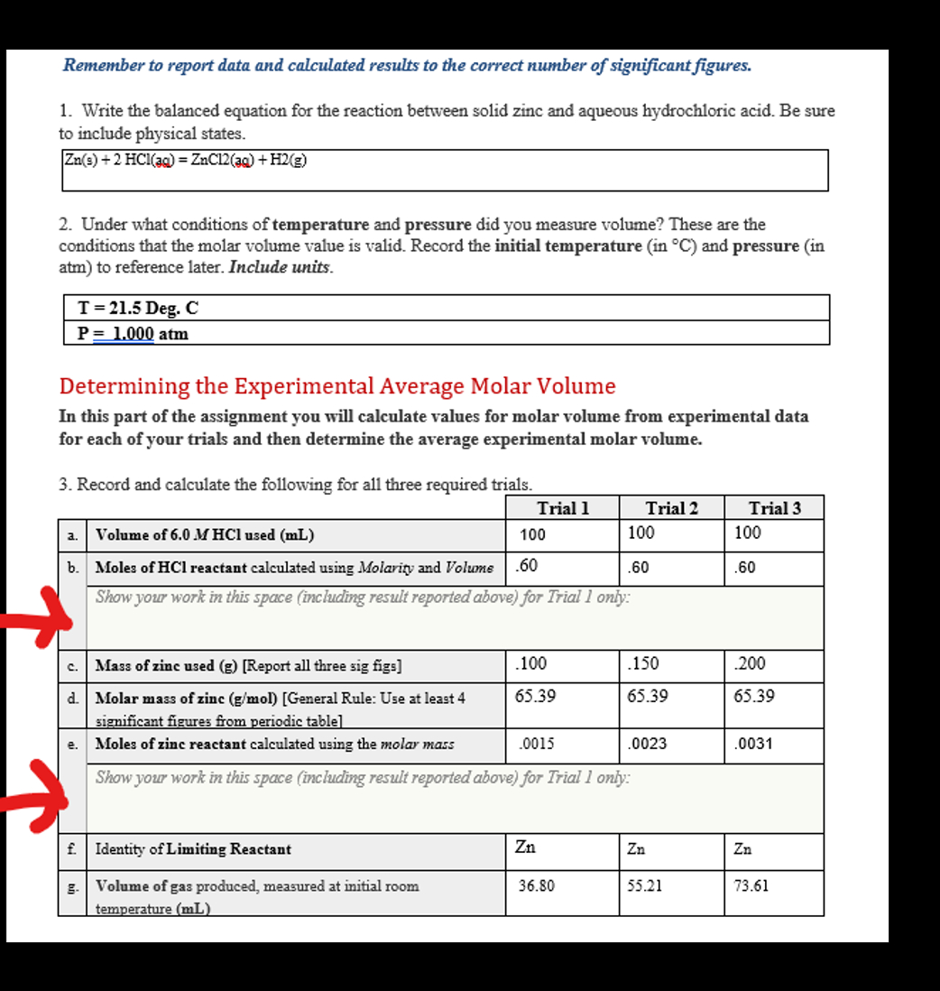 Solved Remember to report data and calculated results to the | Chegg.com