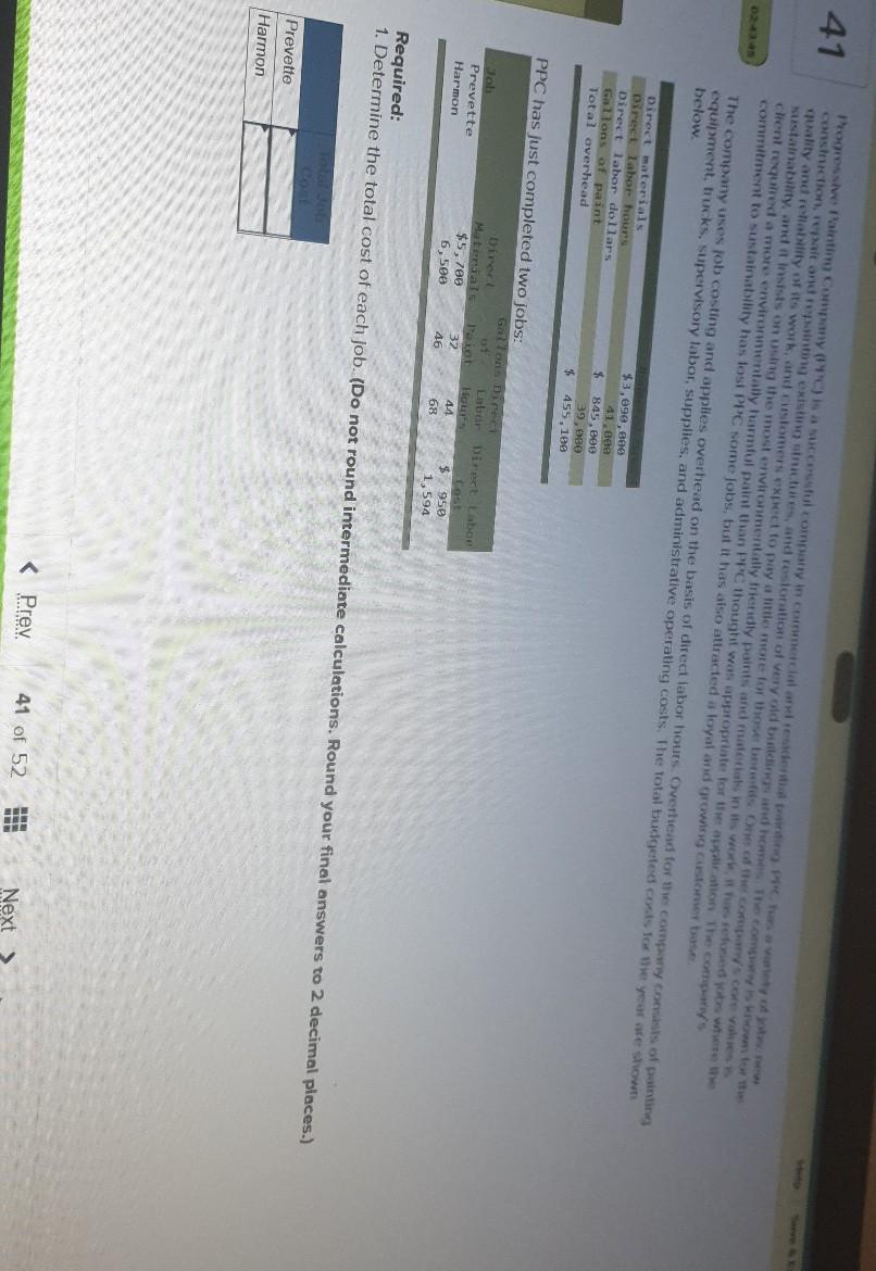 Solved 41 Progressive Painting company is a successful