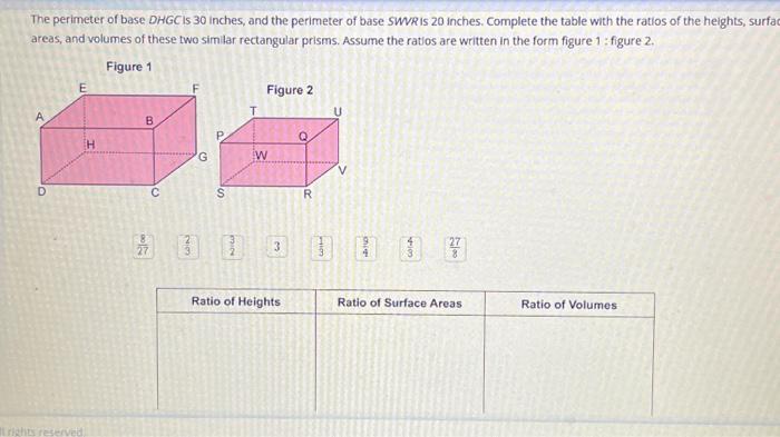 Solved The perimeter of base DHGC is 30 inches, and the | Chegg.com