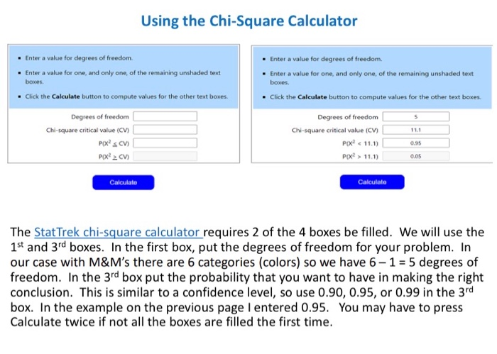 chi square calculator with degrees of freedom