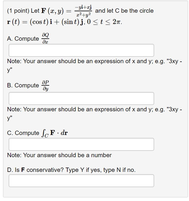 Solved Let F X Y Yi Xjx2 Y2f X Y Yi Xjx2 Y2 And Let C Chegg Com