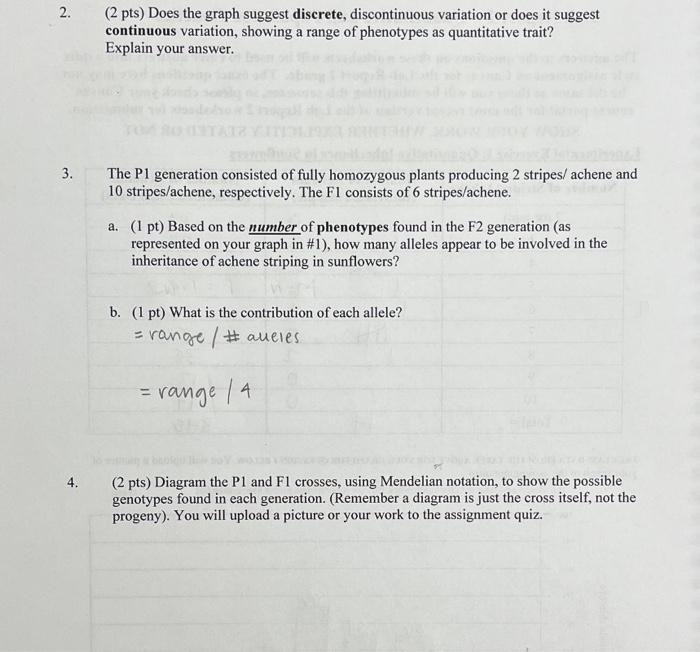 Lab Report 2 - Quantitative and Population Genetics | Chegg.com