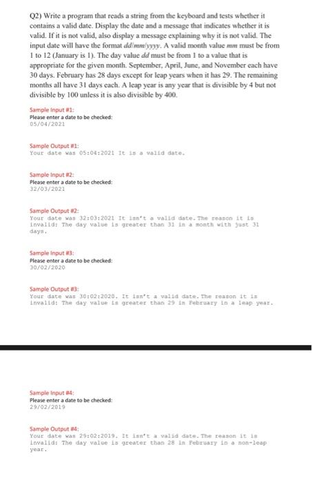 Solved (2) Write a program that reads a string from the | Chegg.com