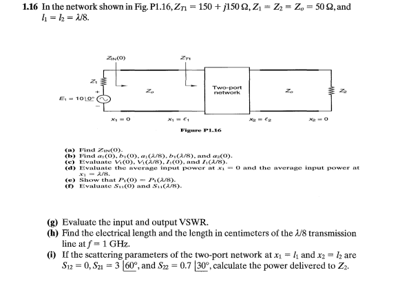 Solved (g) Evaluate the input and output VSWR.(h) Find the | Chegg.com