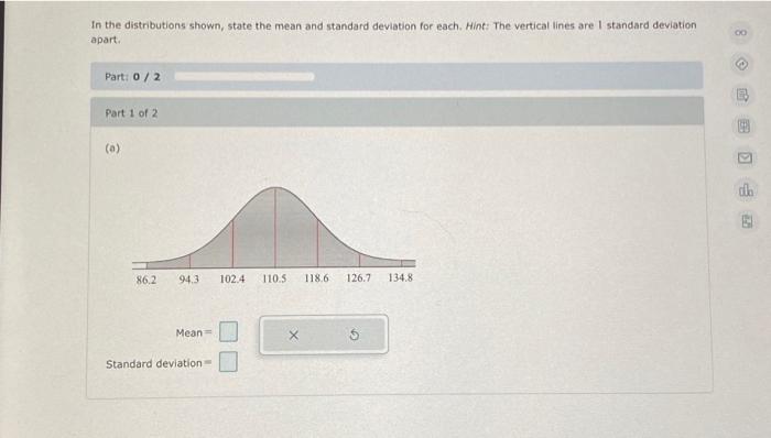 Solved In the distributions shown, state the mean and | Chegg.com
