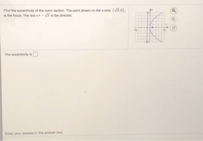 Solved Find the eccentricity of the conic section. The point | Chegg.com