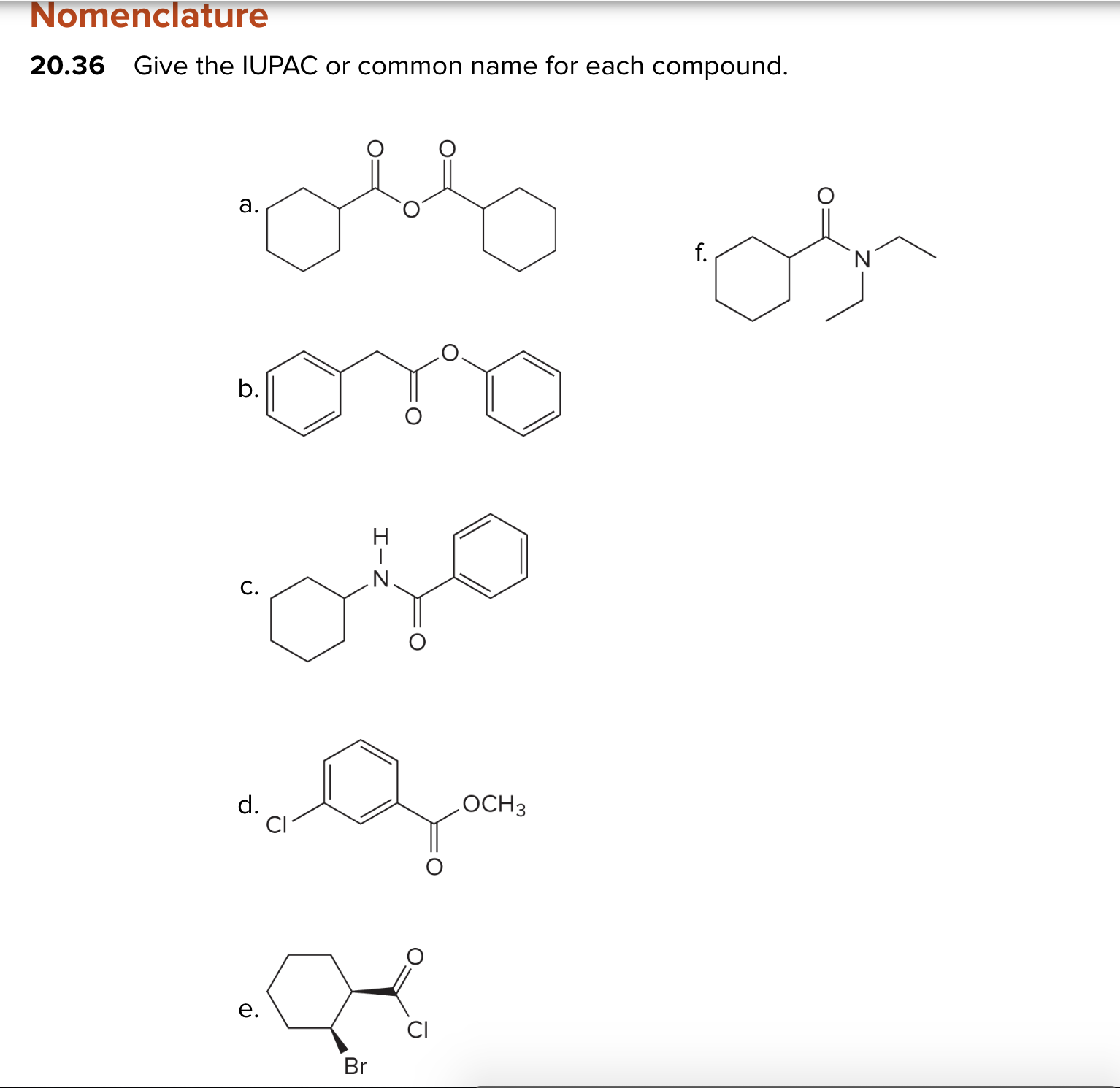 Solved Nomenclature2036 ﻿give The Iupac Or Common Name For 4964