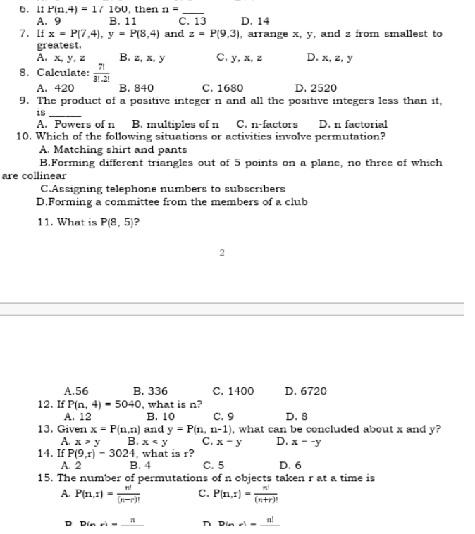 Solved 7 6 If Pin 4 17 160 Then N A 9 B 11 C 1 Chegg Com