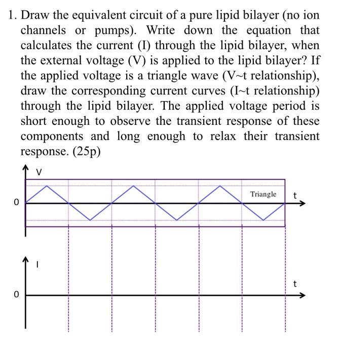 Solved 1. Draw the equivalent circuit of a pure lipid | Chegg.com