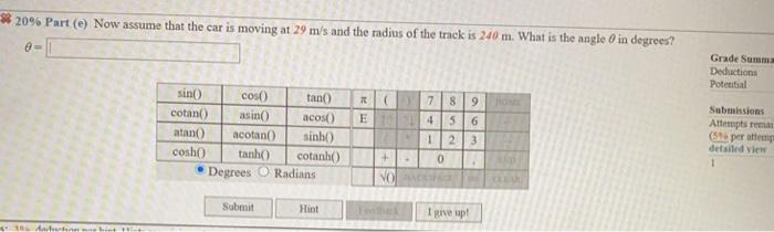 Solved * 20% Part (e) Now Assume That The Car Is Moving At | Chegg.com