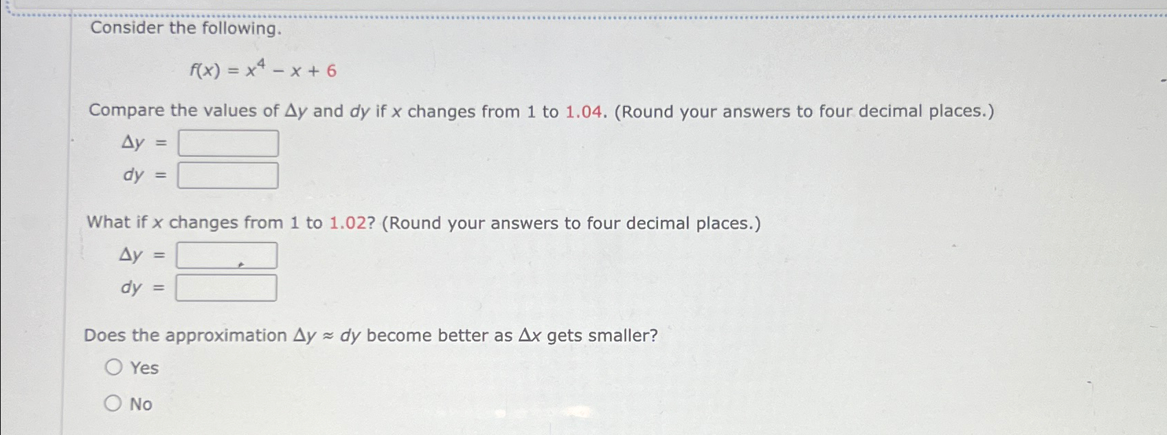 Solved Consider The Following F X X4 X 6compare The Values