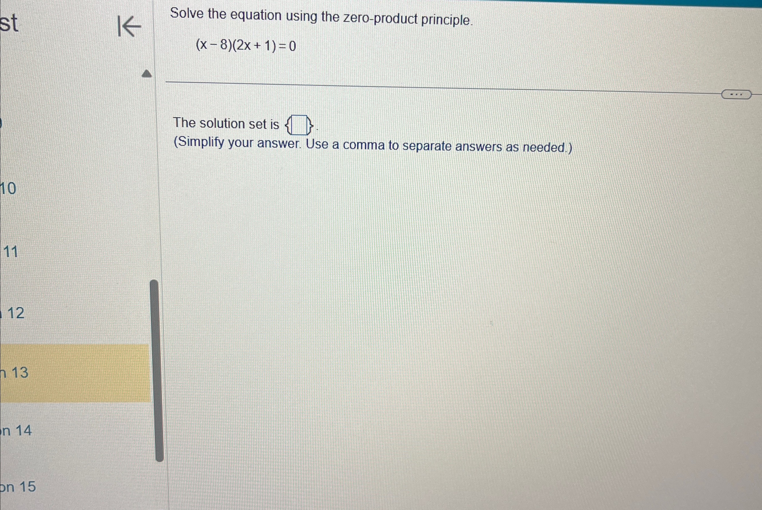 Solved stSolve the equation using the zero-product | Chegg.com