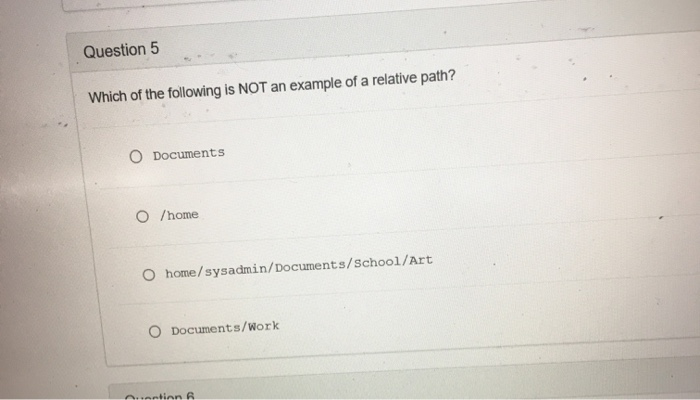Solved Question 5 Which of the following is NOT an example | Chegg.com