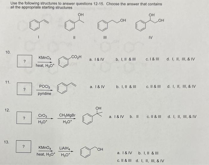 Solved Use The Following Structures To Answer Questions | Chegg.com