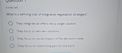 Solved 3 ﻿tries leftWhat is a defining trait of integrative | Chegg.com