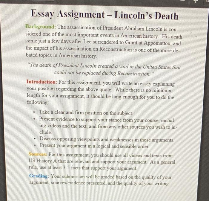 Реферат: Assassination Of Abraham Lincoln Essay Research Paper